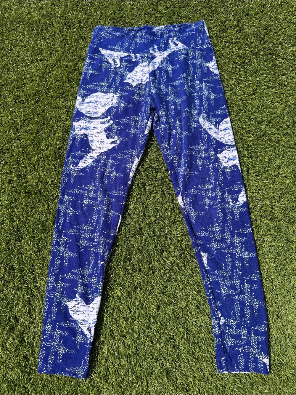 LuLaRoe Blue & White Printed Women's Leggings